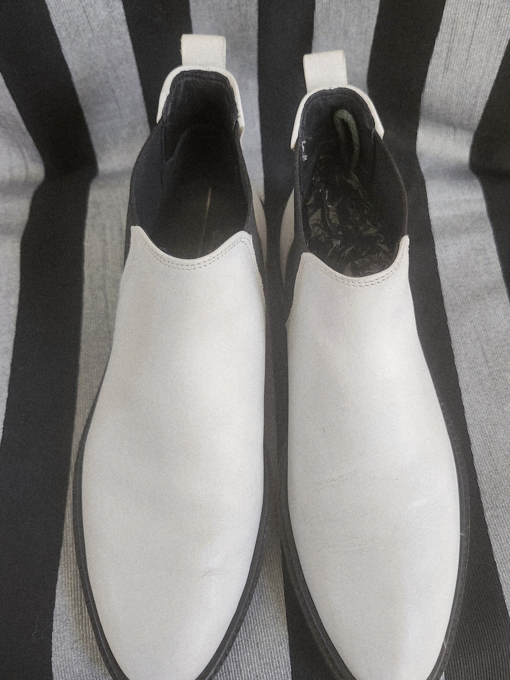 ‼️💜Ecco Incine Tailored Chelsea Women's White Leather Ankle Boots Size EU39 (9)